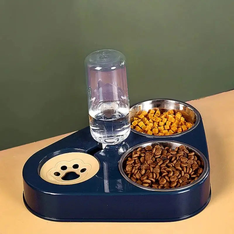 3 in 1 Cat Food Bowl with Automatic Drinking Feeder