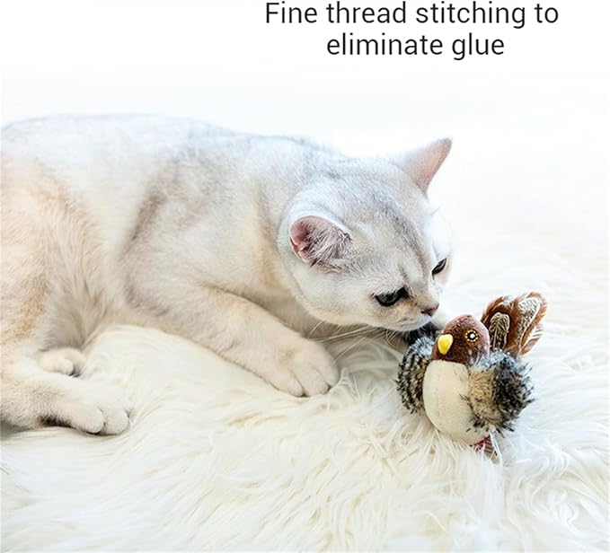 Chirping Bird Kitten Teething Toy