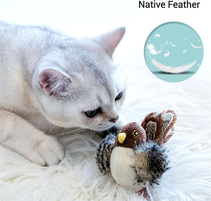 Chirping Bird Kitten Teething Toy