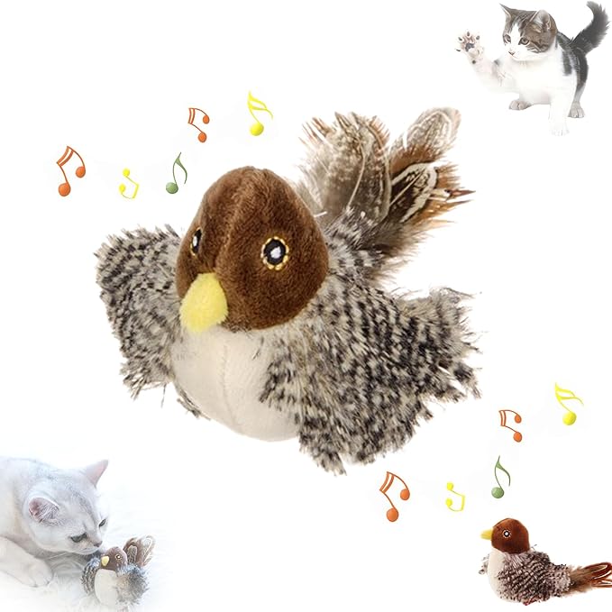 Chirping Bird Kitten Teething Toy