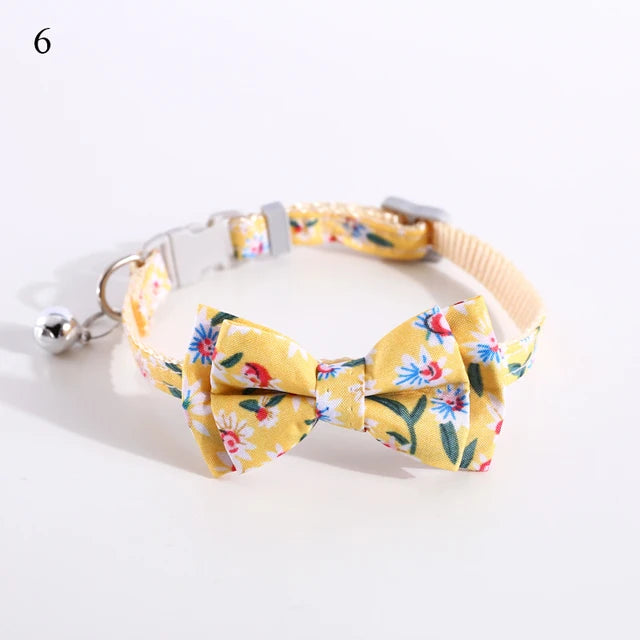 Cat Bow Tie Collar Plaid Print