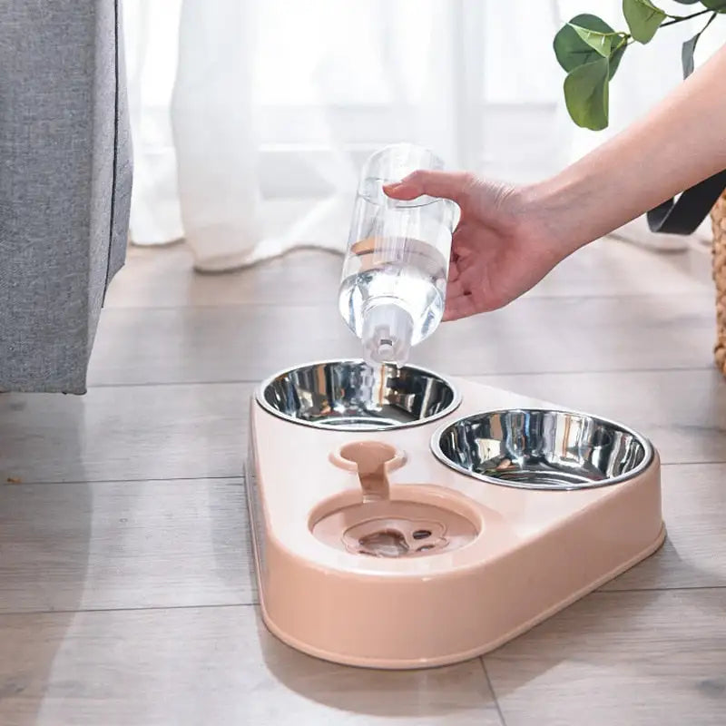 3 in 1 Cat Food Bowl with Automatic Drinking Feeder