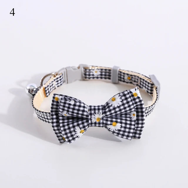 Cat Bow Tie Collar Plaid Print