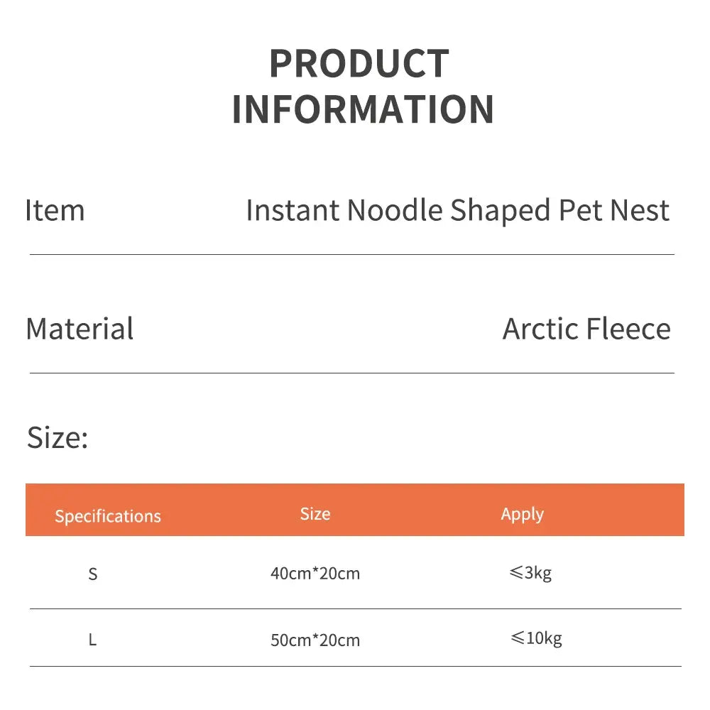 Instant Noodle Warm Cat Bed Cushion