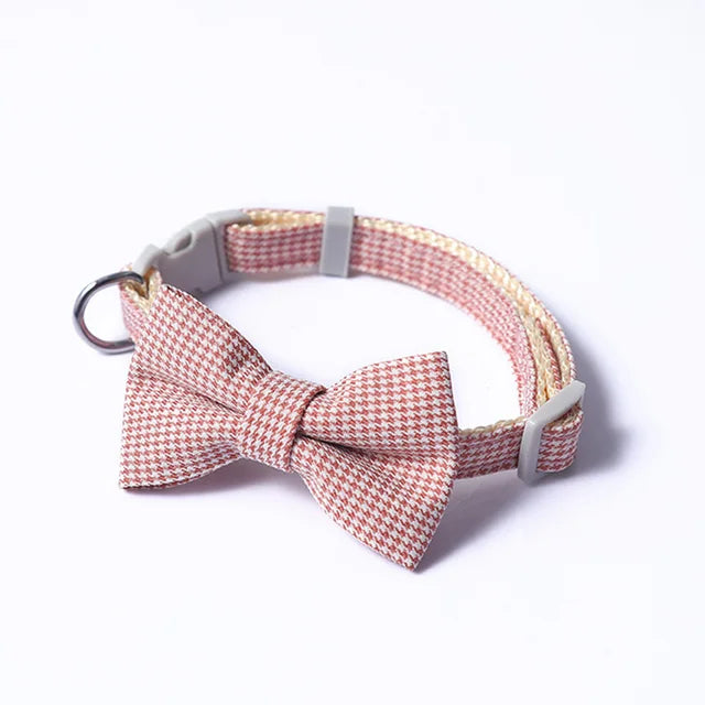 Cat Bow Tie Collar Plaid Print