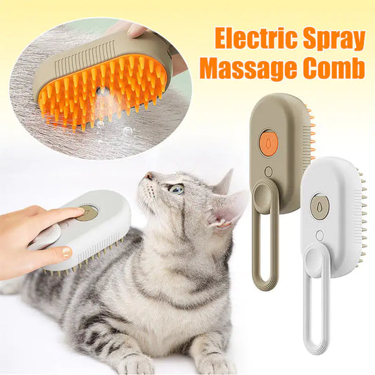 Cat Steam 3 In 1 Electric Spray Massage Cat Hair Comb/Brushes