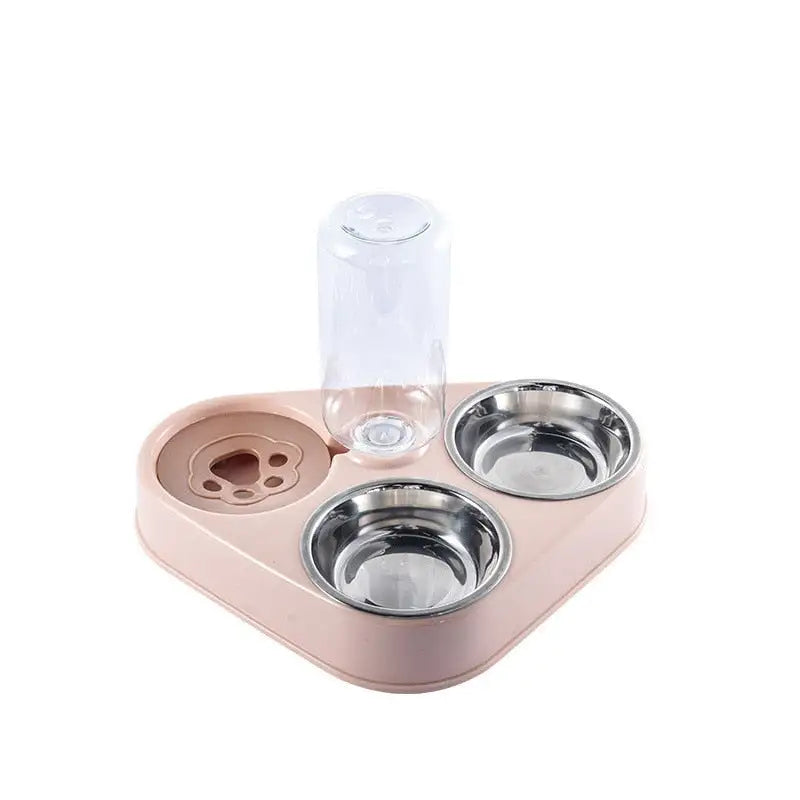 3 in 1 Cat Food Bowl with Automatic Drinking Feeder